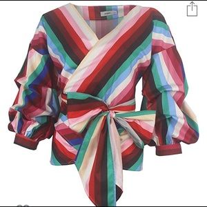 Rainbow, Multicolored Wrap blouse Never Worn